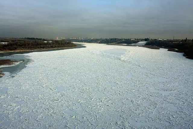 Frozen South Saskatchewan River