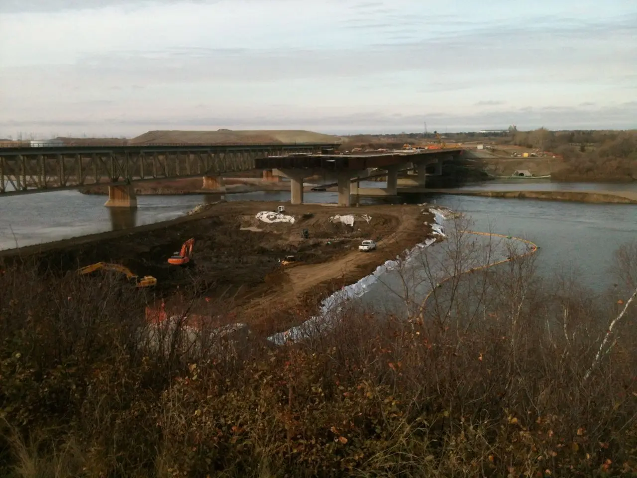 Circle Drive South bridge under construction