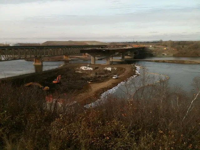 Circle Drive South bridge under construction